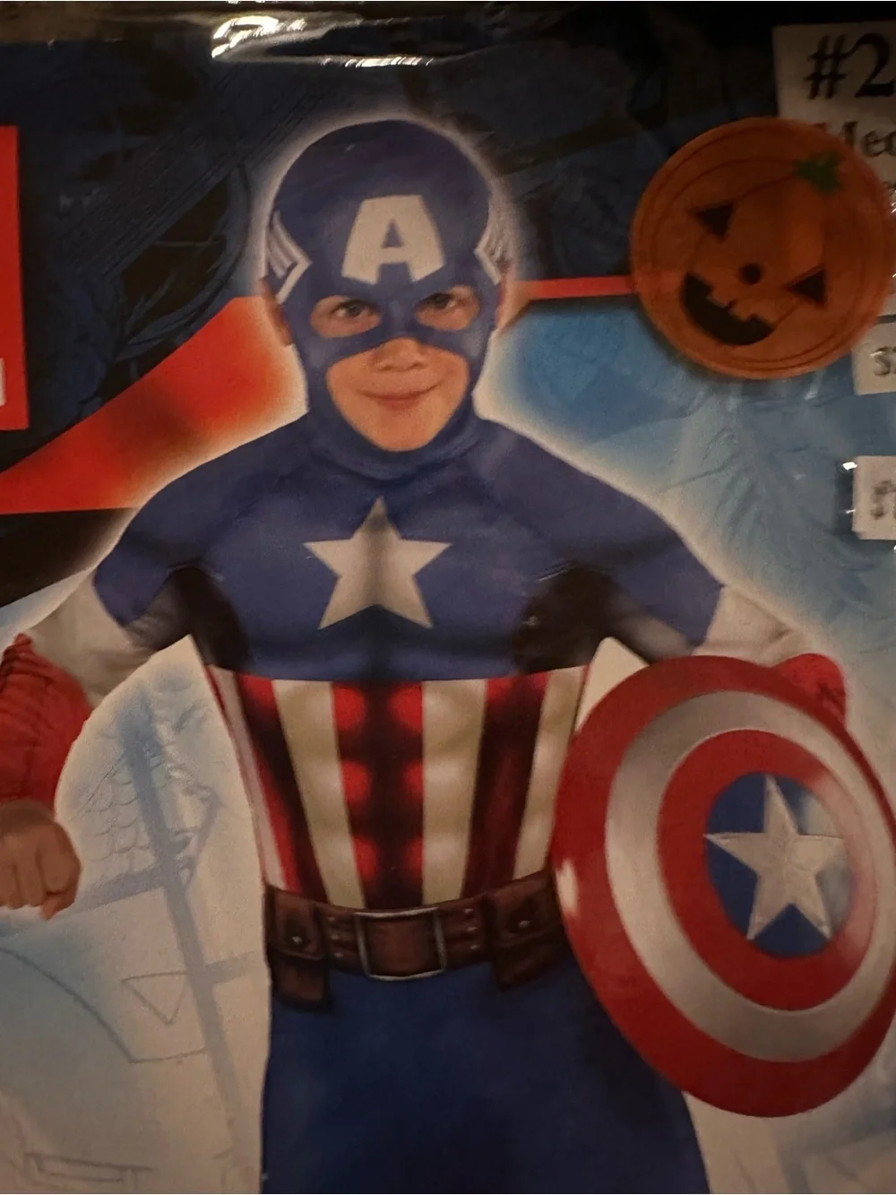 Boys- Marvel Captain America Kids Costume - Blue & Red. Sz-M. NWT - Picture 3 of 6